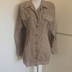 Paris Blues Vtg Leopard Prt. Cotton Twill Jkt./Mini Dress, Shoulder Pads, NWOT,M